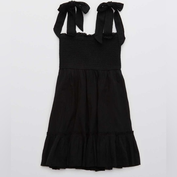 American Eagle Aerie Black Smock/Tie Dress - Picture 5 of 5